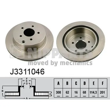 Диск тормозной задний NIPPARTS J3311046