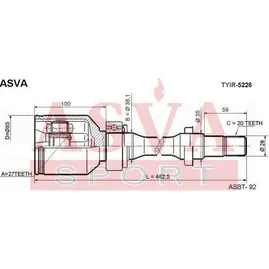 ШРУС внутренний правый 27X35X20 ASVA TYIR-5226