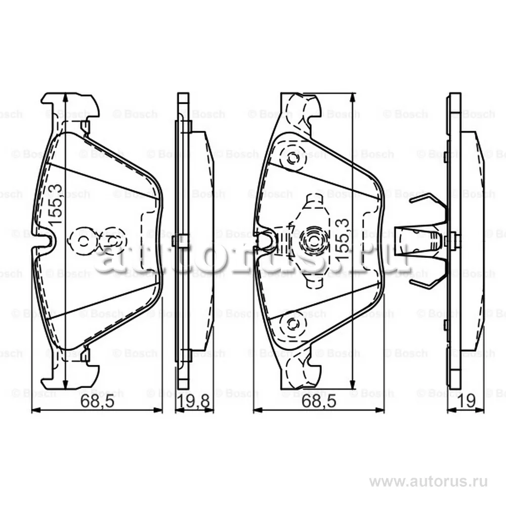 Комплект тормозных колодок, дисковый тормоз BOSCH 0986494549