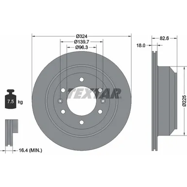 Диск тормозной задний стандартный DODGE/HYUNDAI TEXTAR 92203900