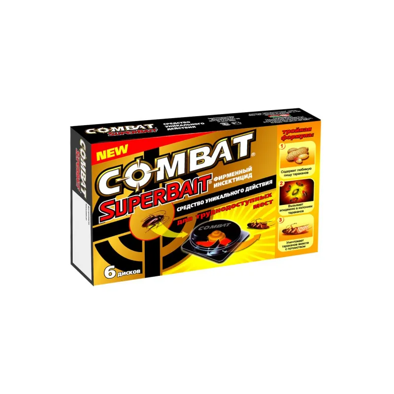 Средство от насекомых COMBAT Super Bait ловушка для тараканов 6шт 1360432