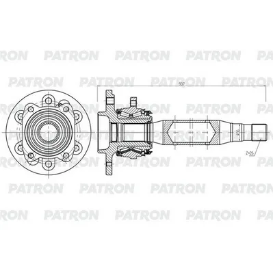 Полуось прав MB Sprinter / VW Crafter (z=26, со ступицей) PATRON PDS0564