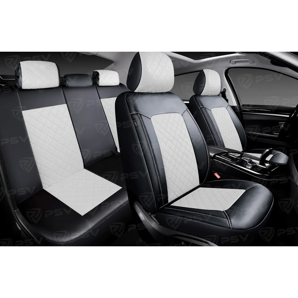 Чехлы PSV Elegant Next (Ч/Белый) L, ромб+ экокожа PSV 129513