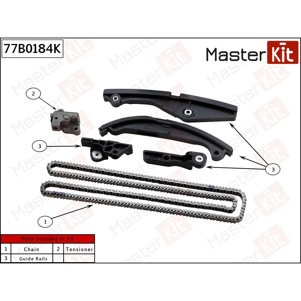Комплект цепи ГРМ FORD Explorer 3.5L DOHC Turbo MASTERKIT 77B0184K