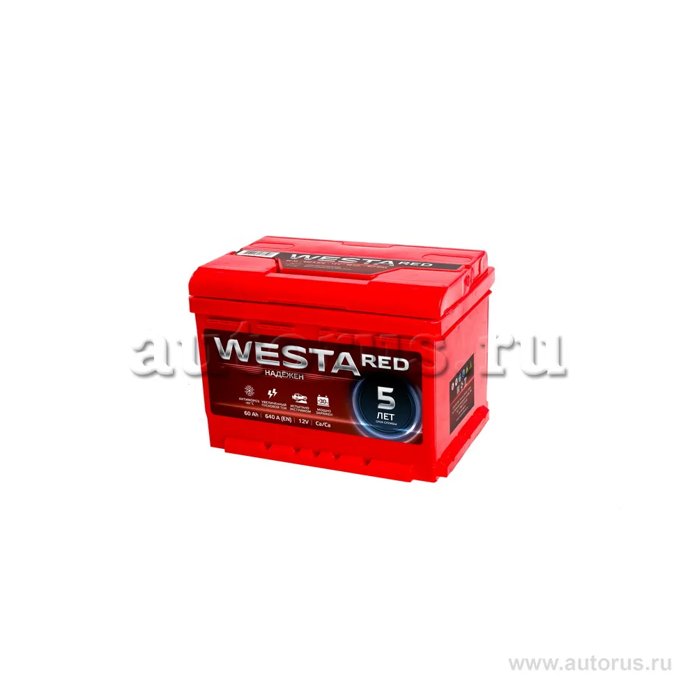 Аккумулятор WESTA RED 60 А/ч Прямая 242x175x190 EN640 А