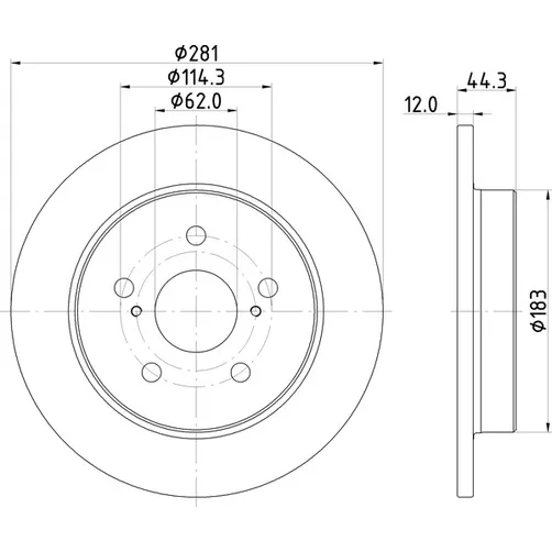 Диск тормозной задний TOYOTA CAMRY 17->/C-HR 16-> / LEXUS ES/NX/UX NISSHINBO ND1111K