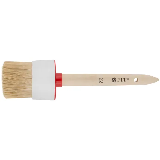 Кисть круглая, натуральная светлая щетина №22 (70 мм) FIT 01312