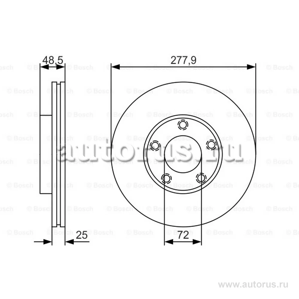 Диск тормозной передний, PREMIUM-2 BOSCH 0 986 479 R83