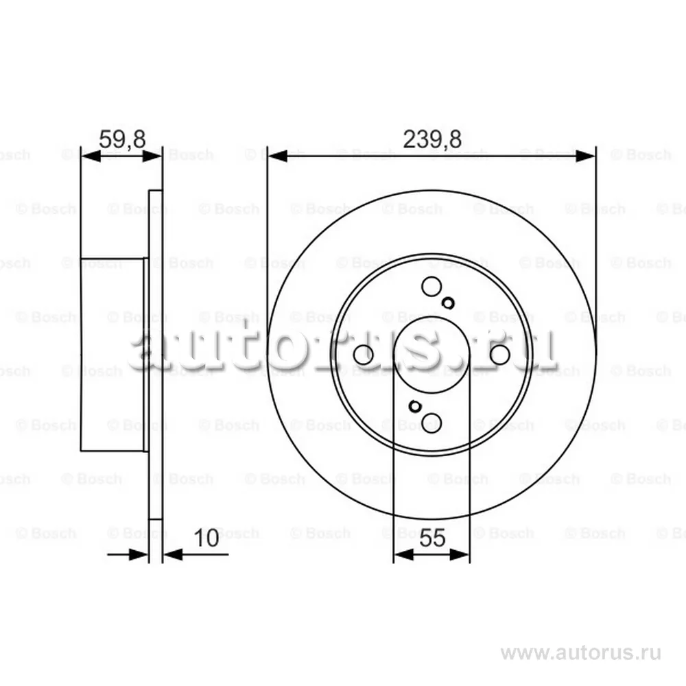 Диск тормозной BOSCH 0986479T96