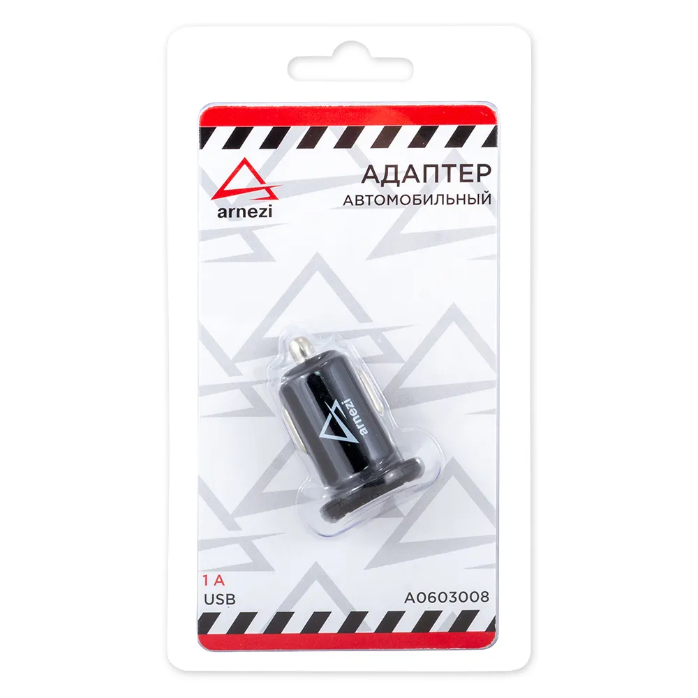 Адаптер автомобильный 1хUSB 5В 1А в прикуриватель Черный ARNEZI A0603008