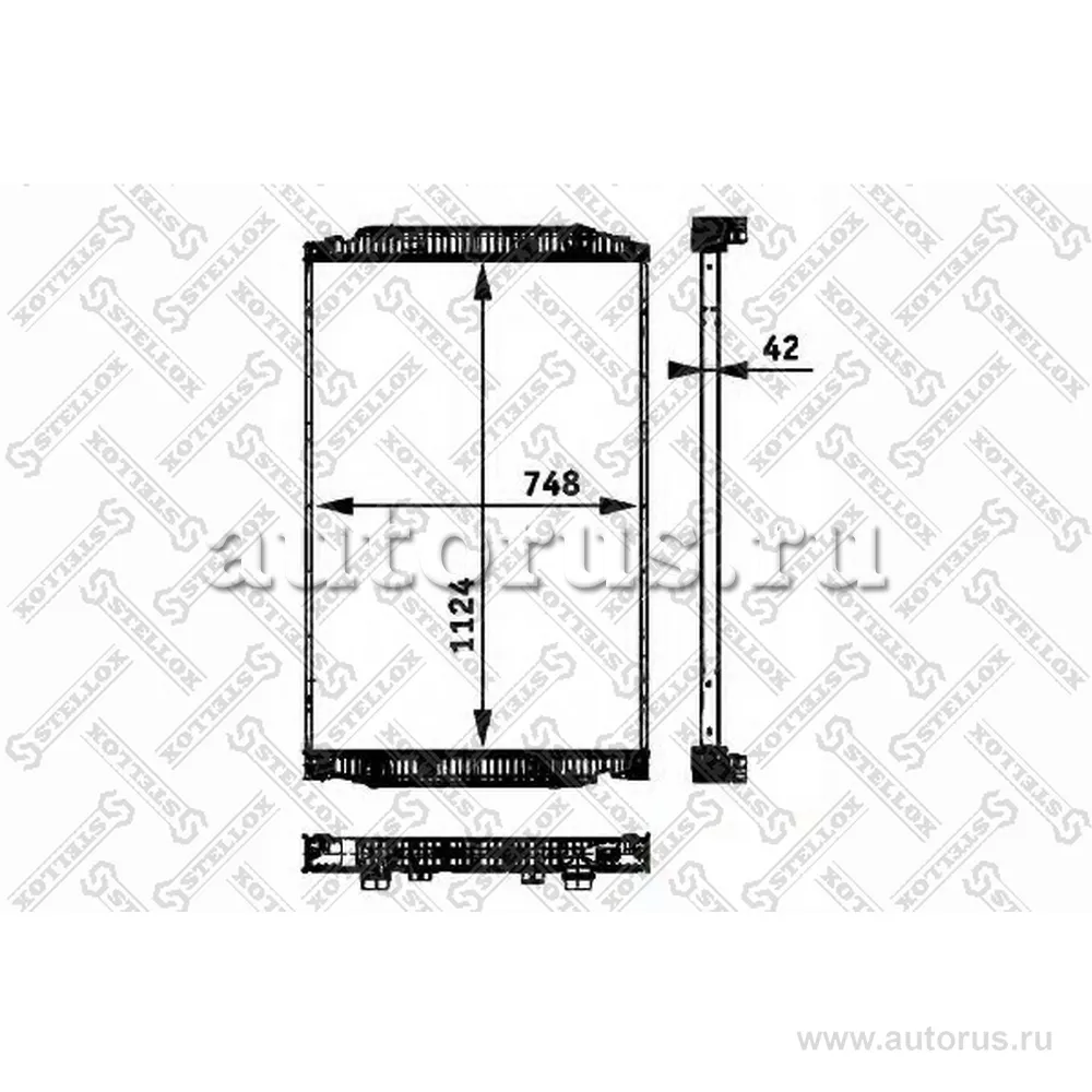 Радиатор системы охлаждения без рамки 748x1124x42 Iveco Stralis 02 STELLOX 81-03302-SX