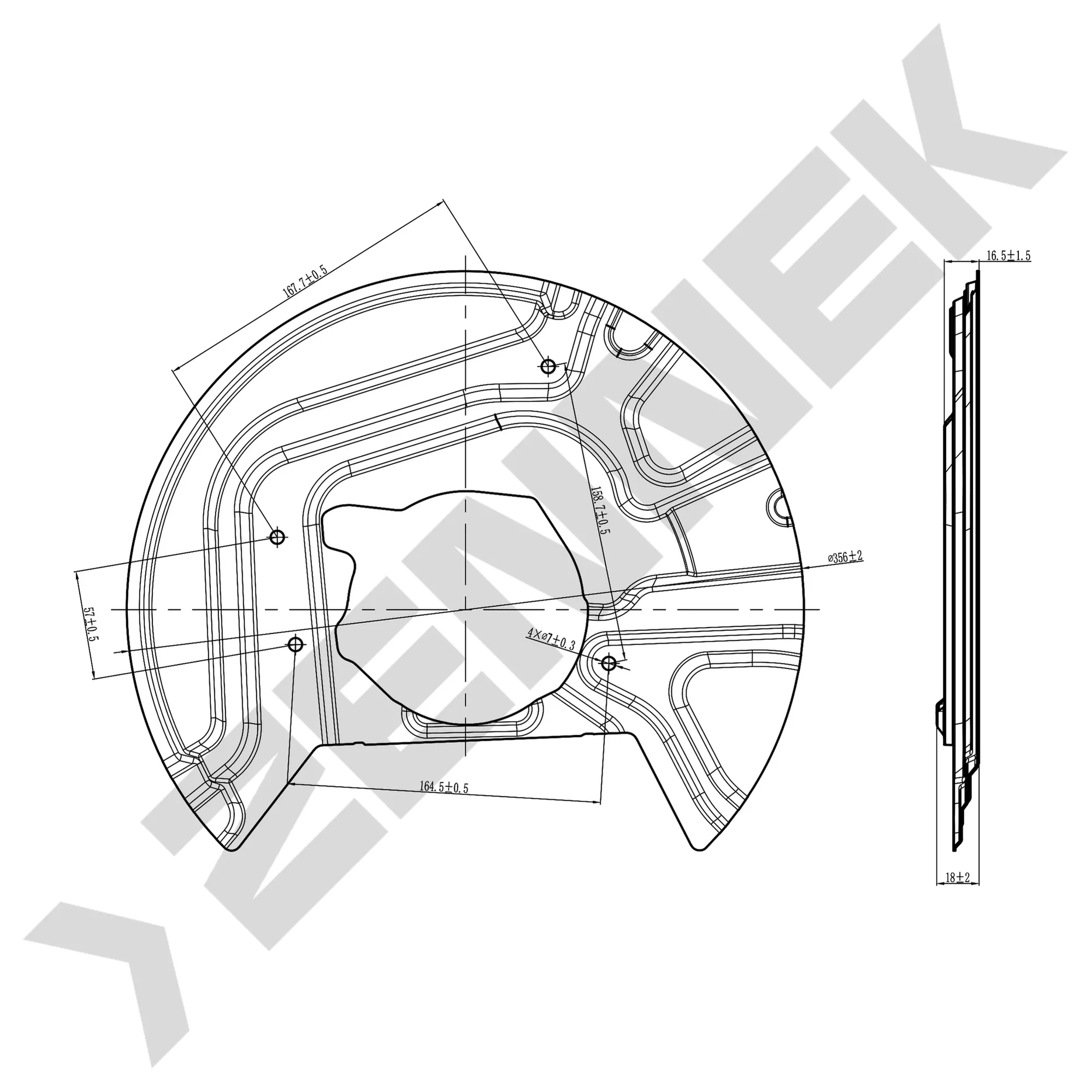 Защита тормозного диска передняя левая BMW X3 (E83) 04-10 ZENNEK DCD0022