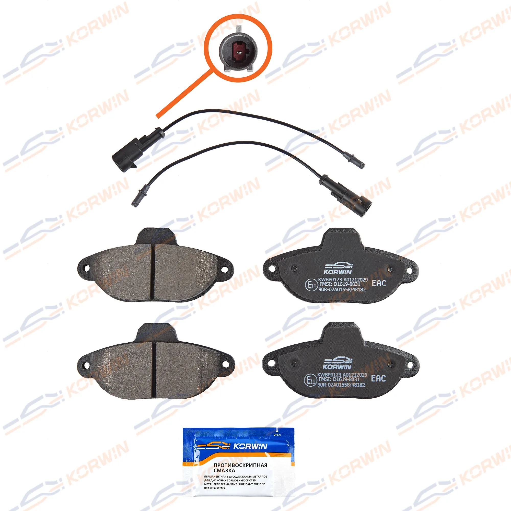 Колодки тормозные перед. Fiat Panda 03-/Punto KORWIN KWBP0123