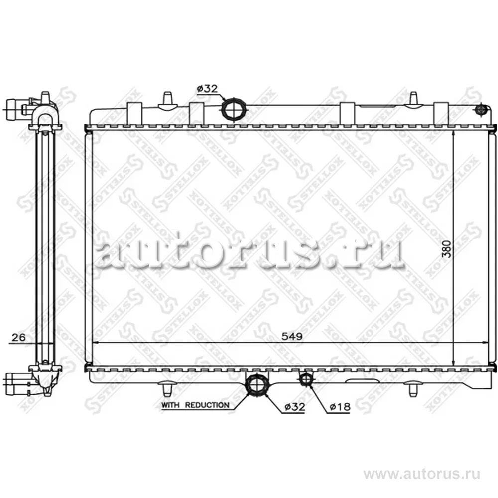 Радиатор системы охлаждения акпп peugeot 407, citroen c5 2.0 04 STELLOX 10-25077-SX