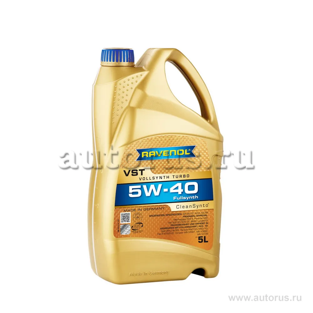 Моторное масло RAVENOL VST SAE 5W-40 (5л) new 1111136-005 (4014835790155)