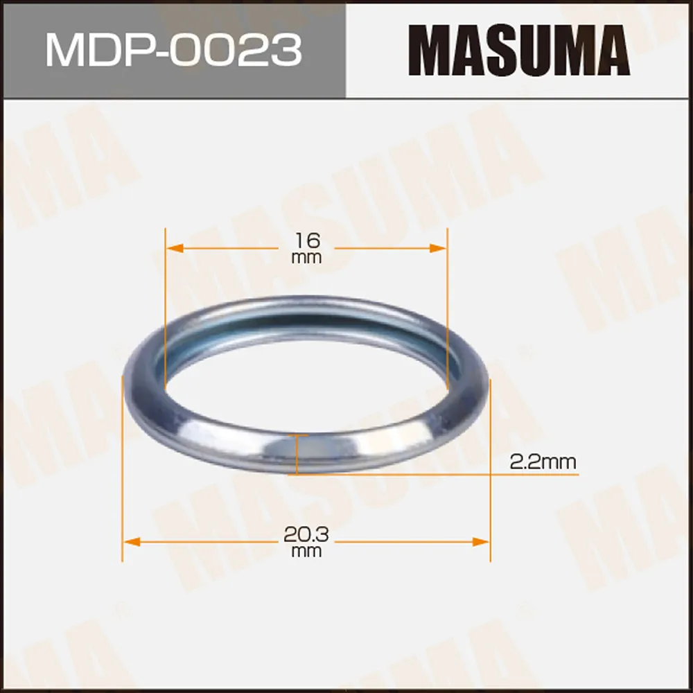 Прокладка сливной пробки SUBARU 16x20.3x2.2 MASUMA MDP-0023