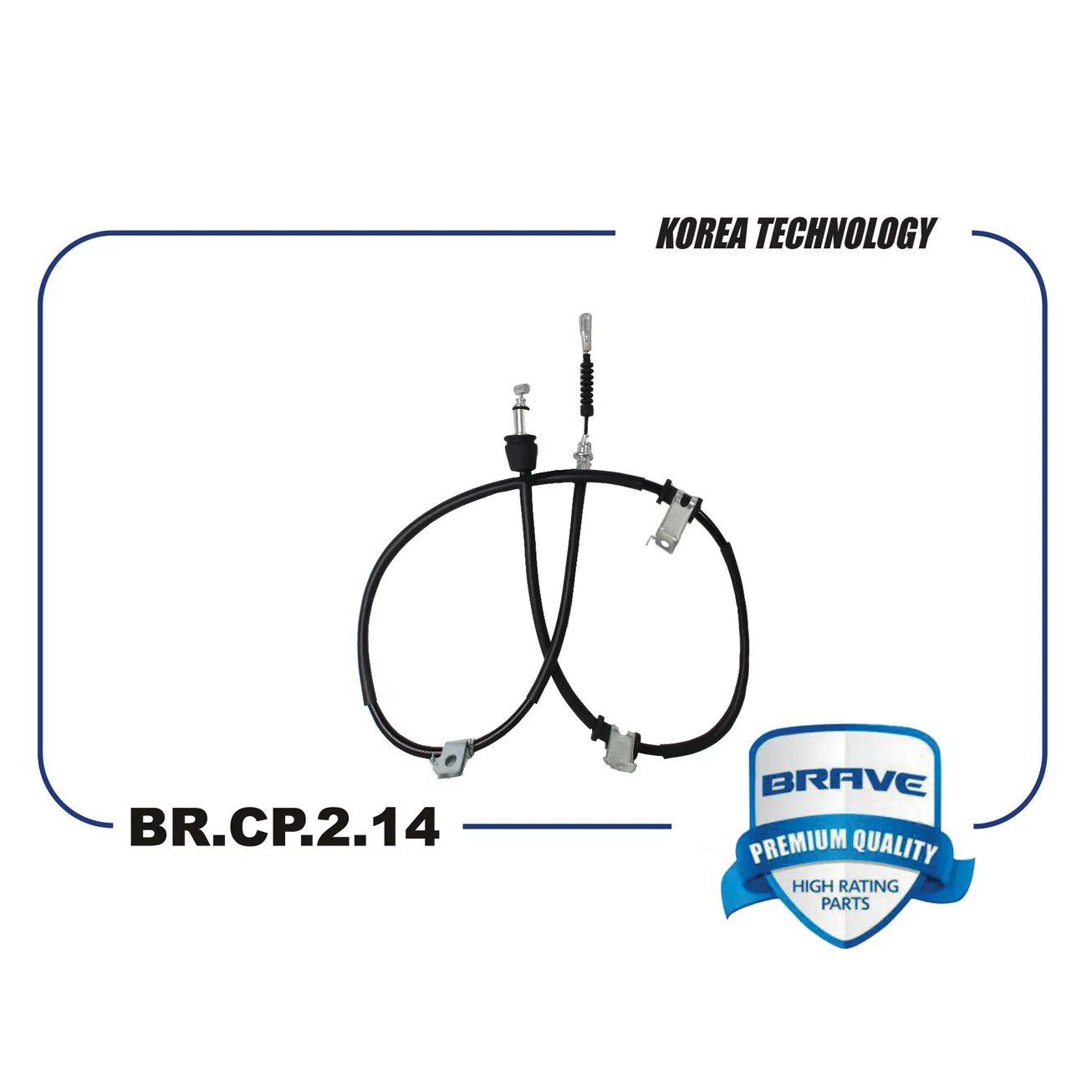 Трос ручного тормоза левый BR.CP.2.14 59760-1H300 KIA Ceed 1.4-2.0i BRAVE BRCP214