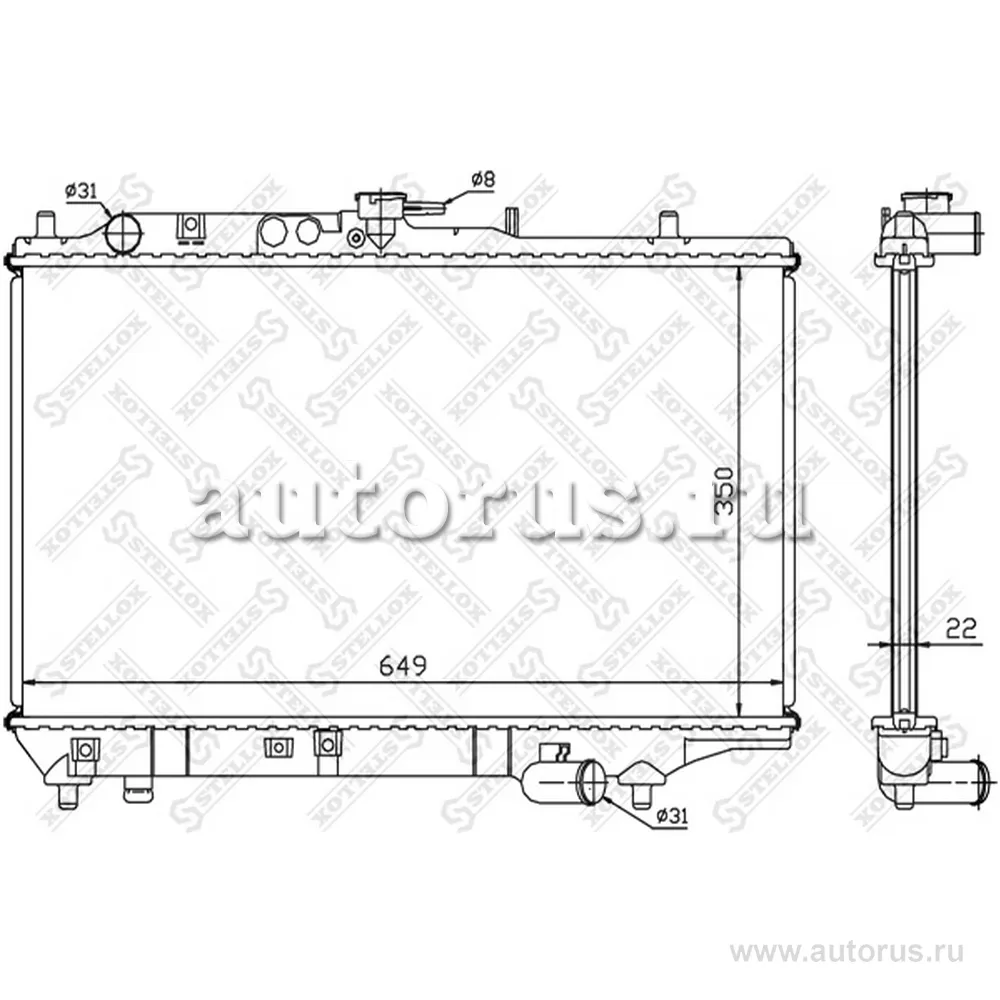 Радиатор системы охлаждения Mazda 323 1.6/1.8 89-94 STELLOX 10-25218-SX