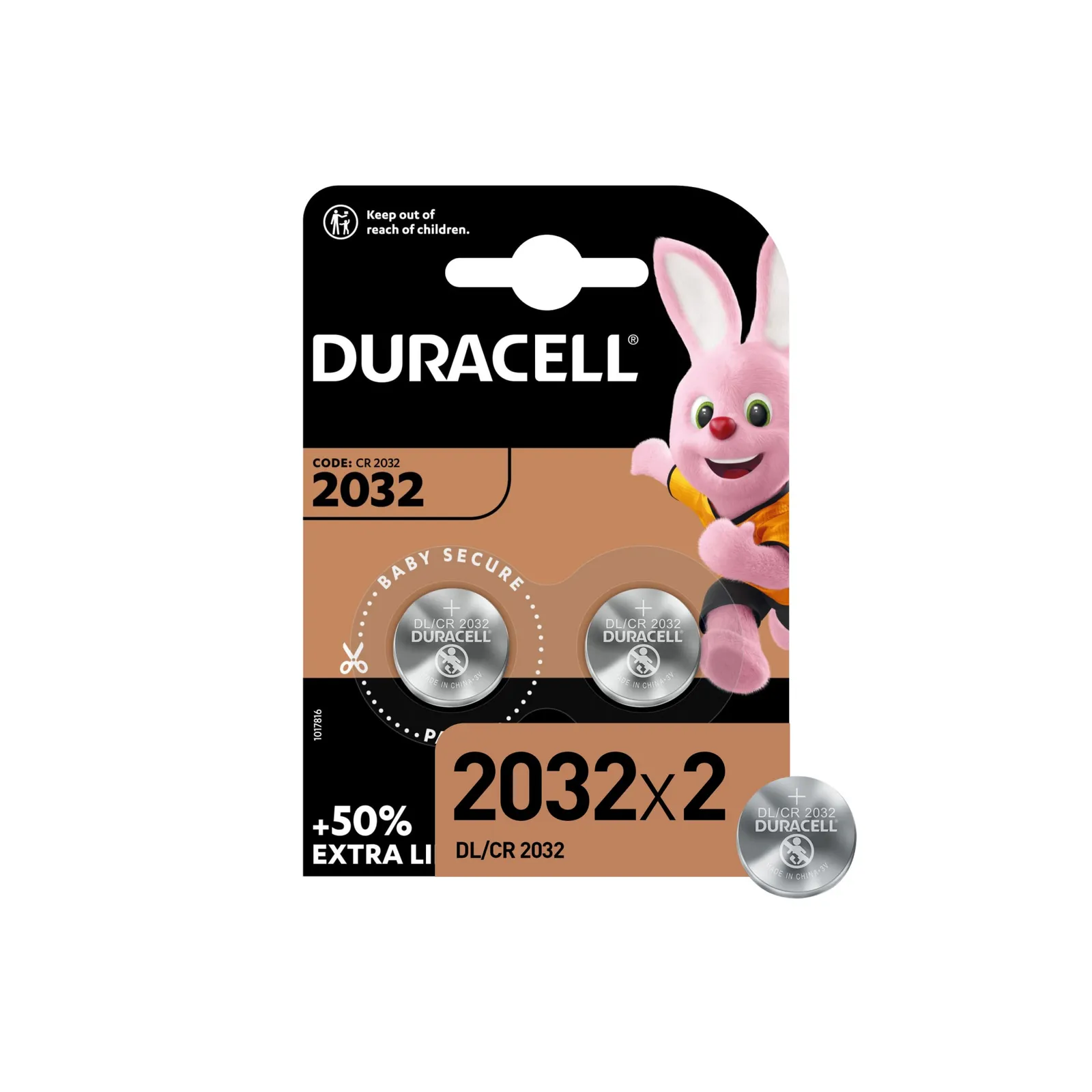 Батарейка литиевая Duracell EXTRA LIFE CR2032 3V (2 шт) DL/CR 2032 BL-2