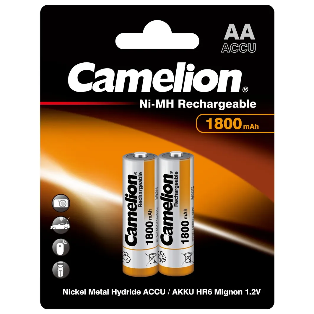Батарейка Ni-Mh Camelion Rechargeable AA 1,2V (2 шт) NH-AA1800BP2