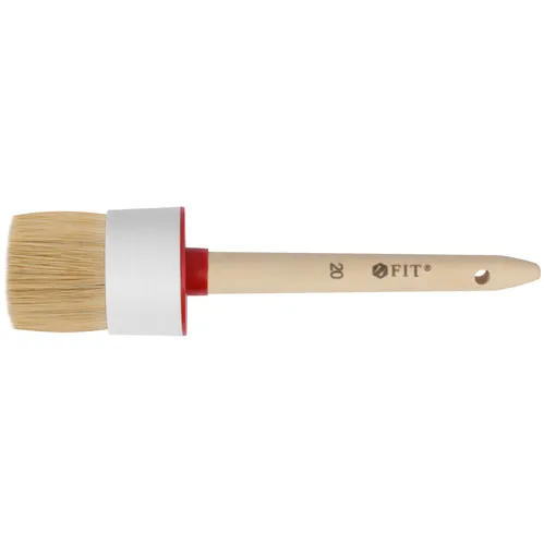 Кисть круглая, натуральная светлая щетина №20 (65 мм) FIT 01311