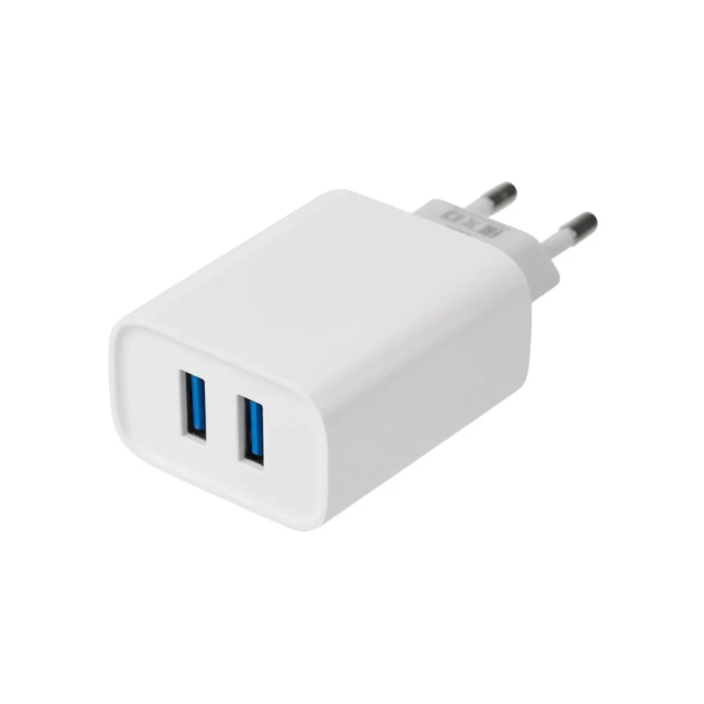 Сетевое зарядное устройство 2xUSB, 5V, 2.4 A, белое REXANT 16-0276