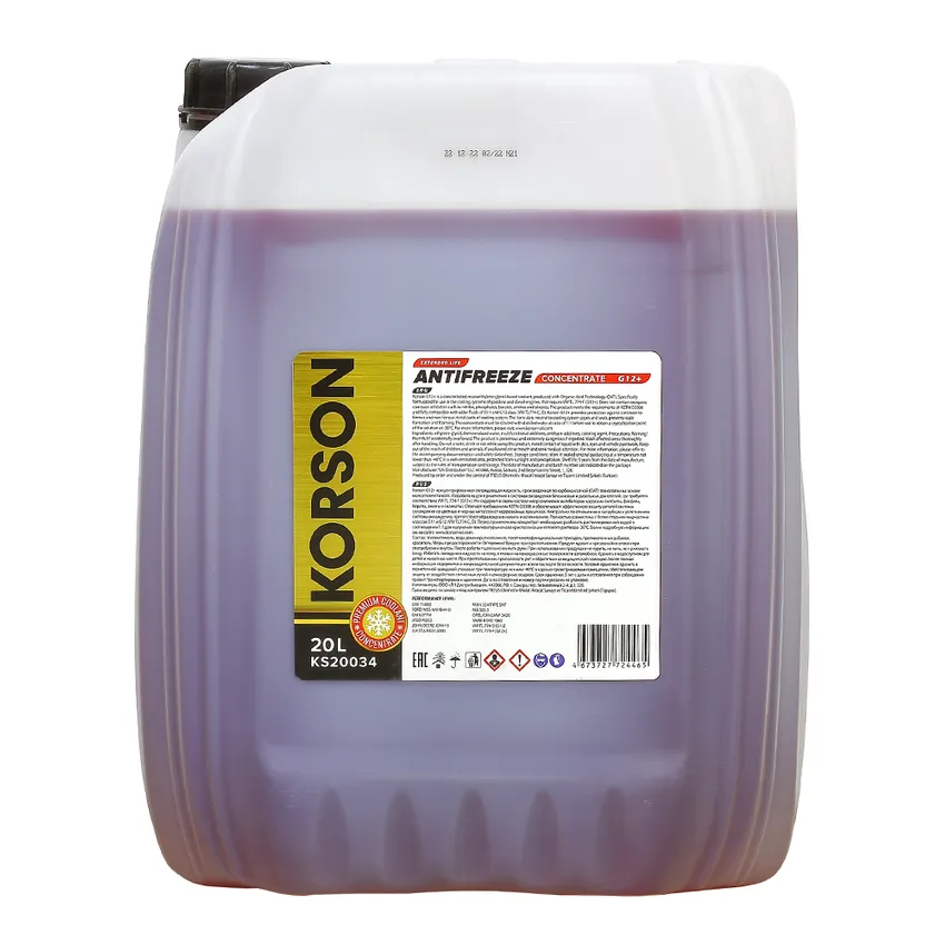 Антифриз KORSON EXTENDED LIFE G12+ концентрат красный 20 л KS20034