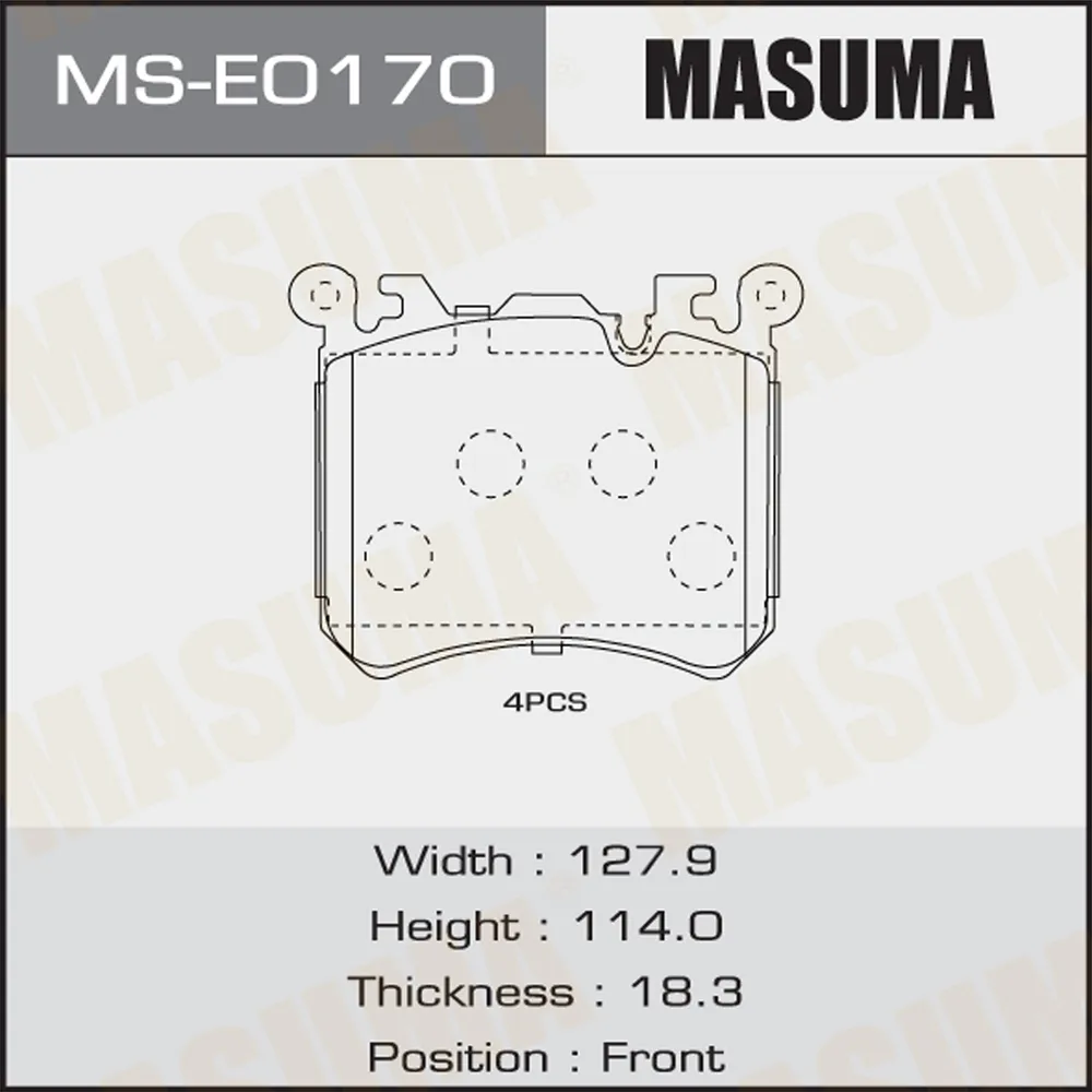 Колодки тормозные пер. MASUMA MSE0170