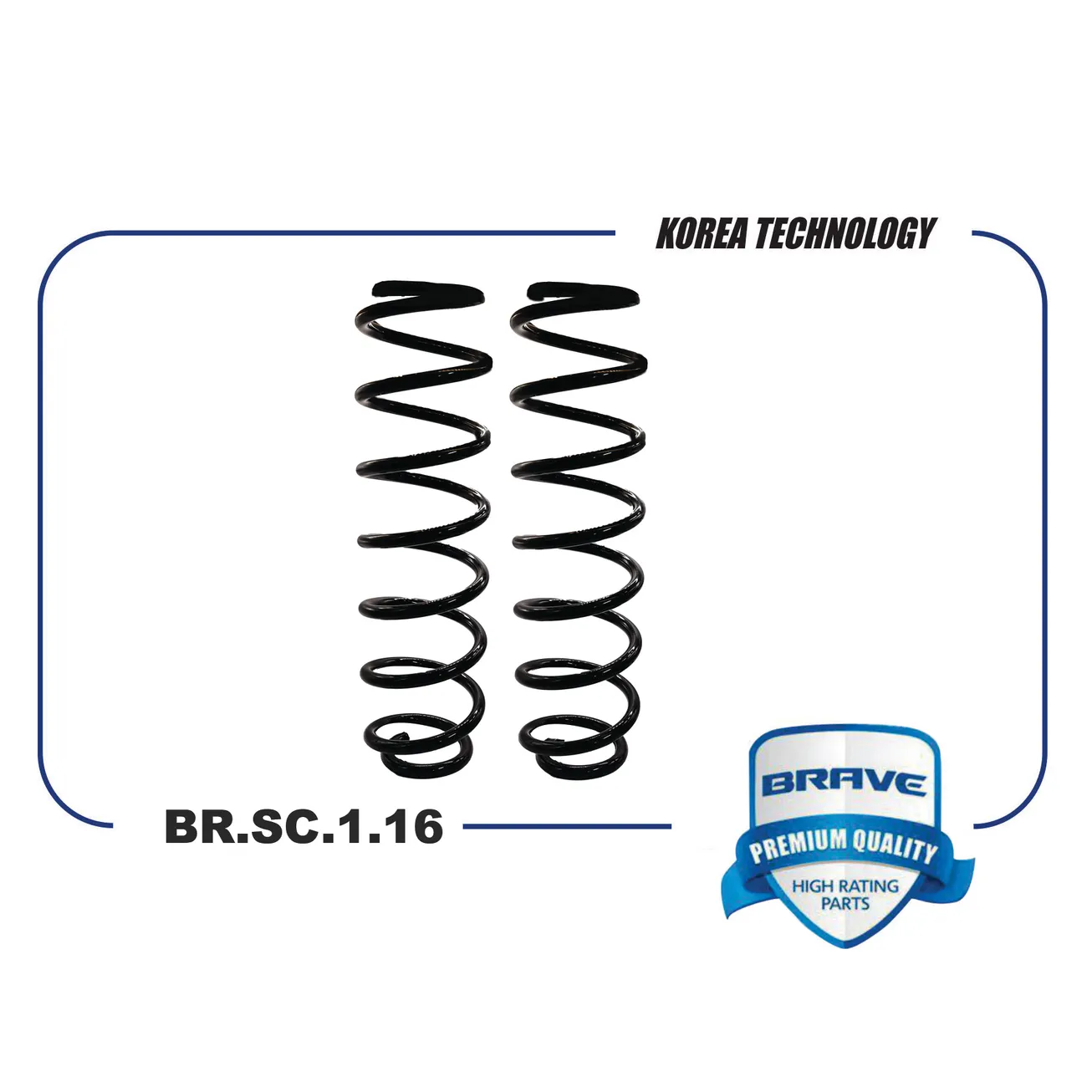 Пружина задней подвески VW Polo седан V 612, 614 1.6 10-, SKODA Rapid 12- BRAVE BR.SC.1.16