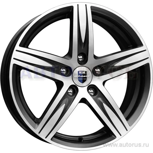 Диск литой R16 6.5J 5x100/67.1 ET45 КИК Андорра алмаз черный 4922