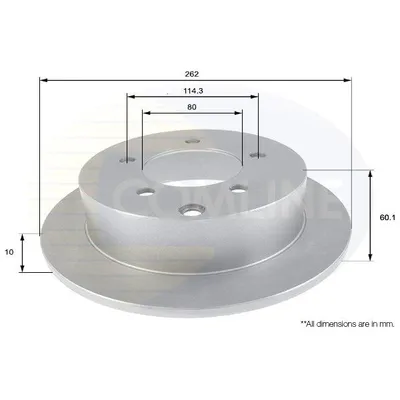 Диск тормозной MITSUBISHI LANCER 08-12 REAR COMLINE ADC0382