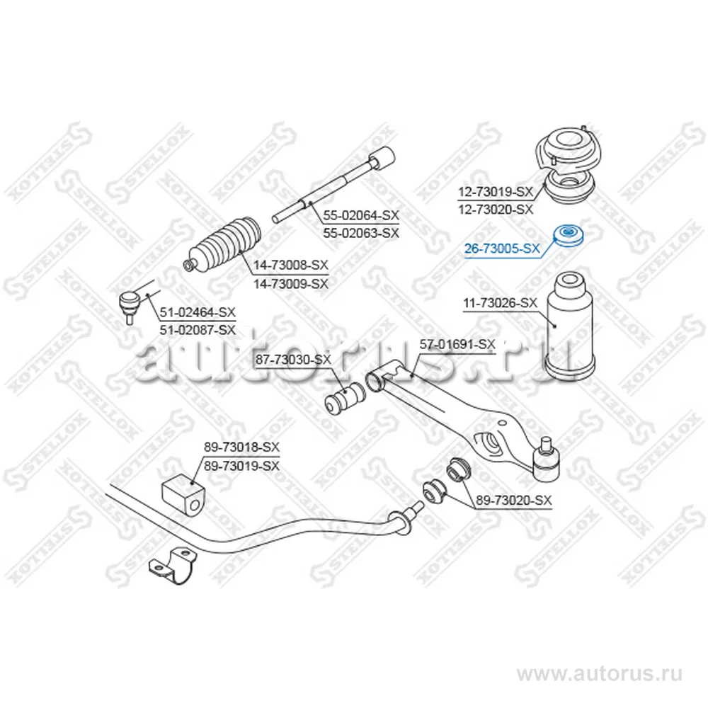 Подшипник опоры аморт. Daewoo Matiz 98> STELLOX 26-73005-SX