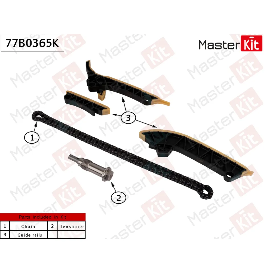 Комплект цепи ГРМ MERCEDES-BENZ M 256.830 MASTERKIT 77B0365K