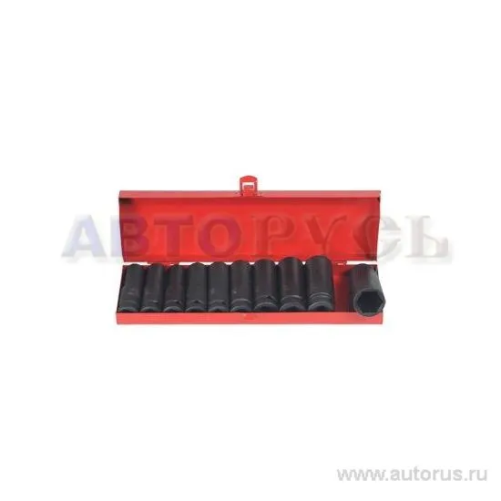 Набор головок торц.10пр. ударных высоких 1/2DR АвтоDело 39810
