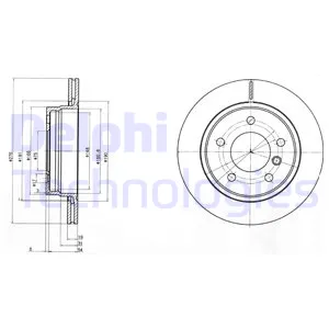 Диск тормозной задний DELPHI BG3041