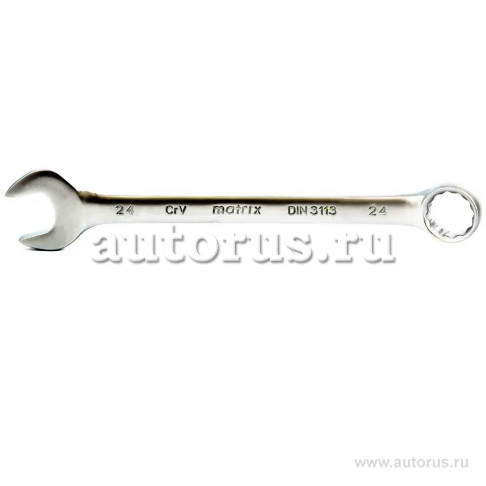 Ключ комбинированный, 24 мм, CrV, матовый хром MATRIX 15119