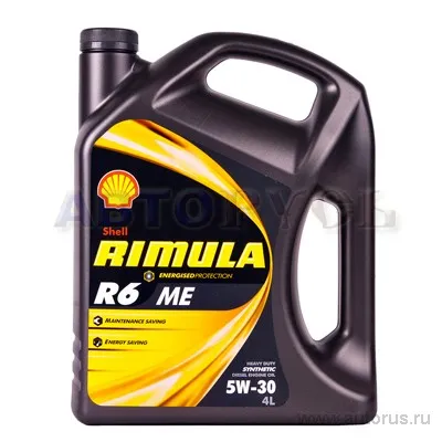 Масло моторное SHELL Rimula R6 ME 5W-30 синтетическое 4 л 550021629