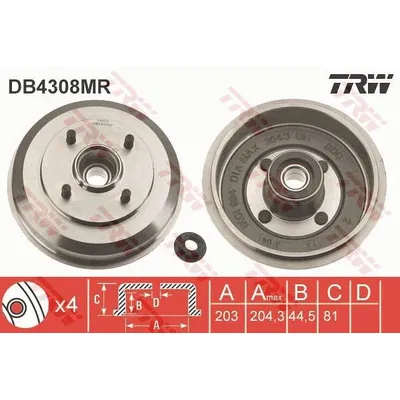 Барабан тормозной зад DB4308MR