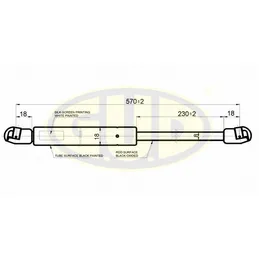 АМОРТИЗАТОР БАГАЖНИКА MIT CARISMA (DA_) 07/95- 490N L=570/230MM G.U.D GGS020357