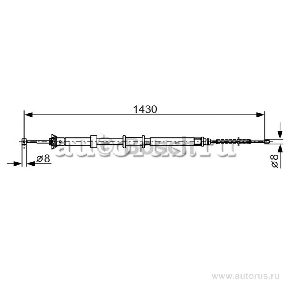 Трос ручного тормоза FORD FIESTA 09-, FIESTA VI 08-, BOSCH 1987482240