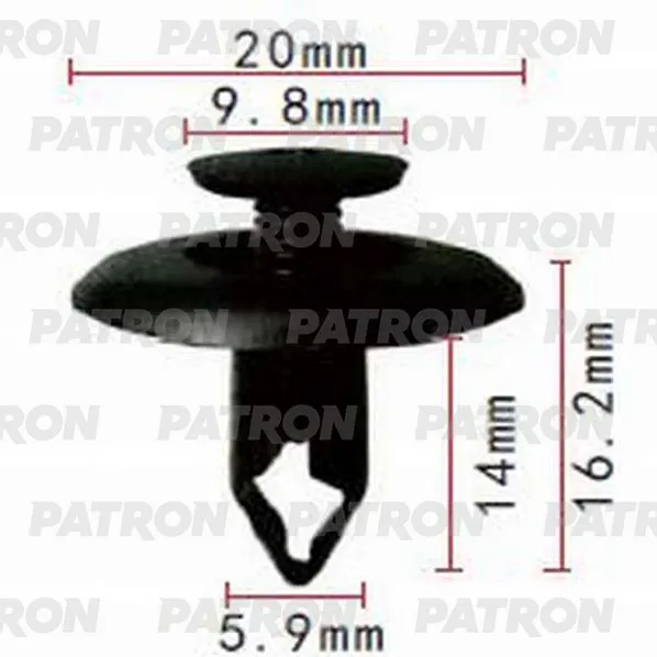 Клипса пластмассовая Acura,Honda, Mazda применяемость: пистон распорный PATRON P37-1113