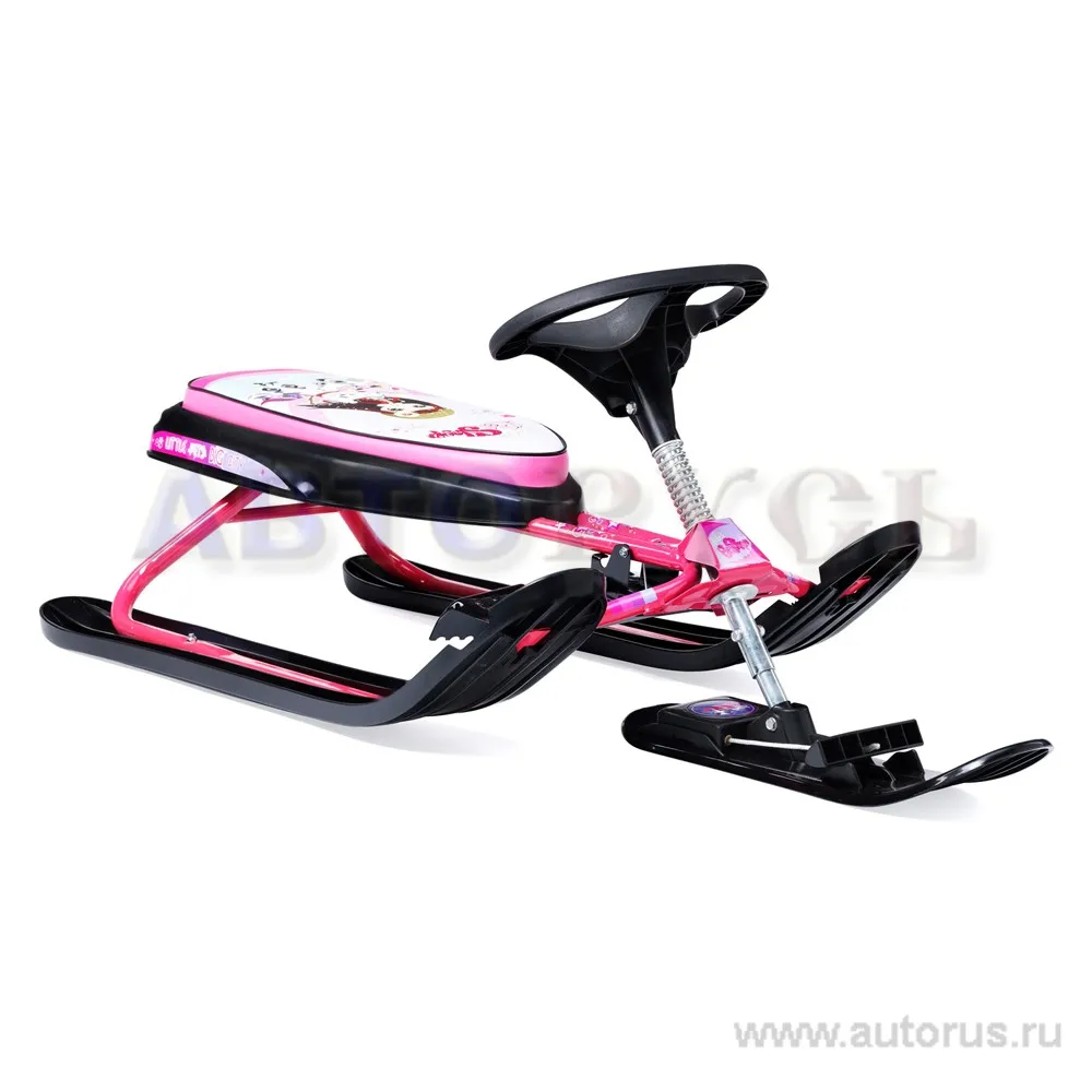 Снегокат детский с рисунком Pet Shop рама сталь розовая SNOWSTORM PRO X48281