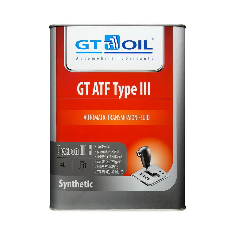 Масло трансмиссионное GT OIL GT ATF Type III синтетическое 4 л 8809059407615