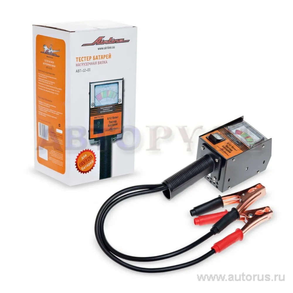 Вилка нагрузочная (Тестер батарей) для ВИЛКА НАГРУЗОЧНАЯ Airline/ 6/12В, 50А/100А AIRLINE ABT-12-01