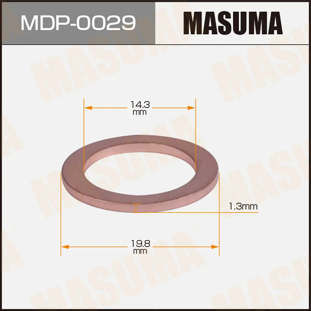 Прокладка сливной пробки SUZUKI 14.3x19.8x1.3 MASUMA MDP-0029