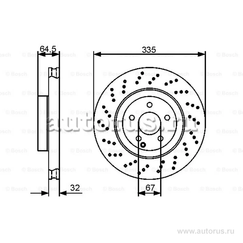 Диск тормозной передний MB W211 W221 05-> BOSCH 0986479413