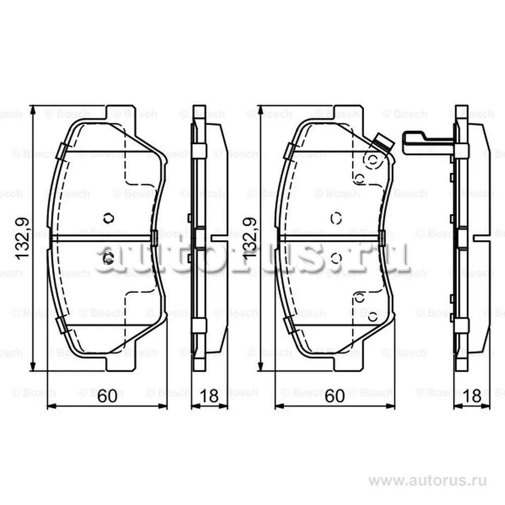 Колодки тормозные HYUNDAI i30/ELANTRA 11-/CEED 12- передние BOSCH 0986494691