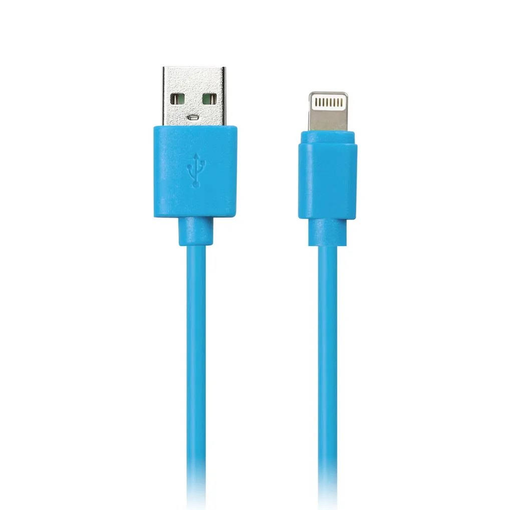 Дата-кабель USB - 8-PIN для APPLE, цветные, длина 1 м, голубой SMARTBUY IK-512C BLUE