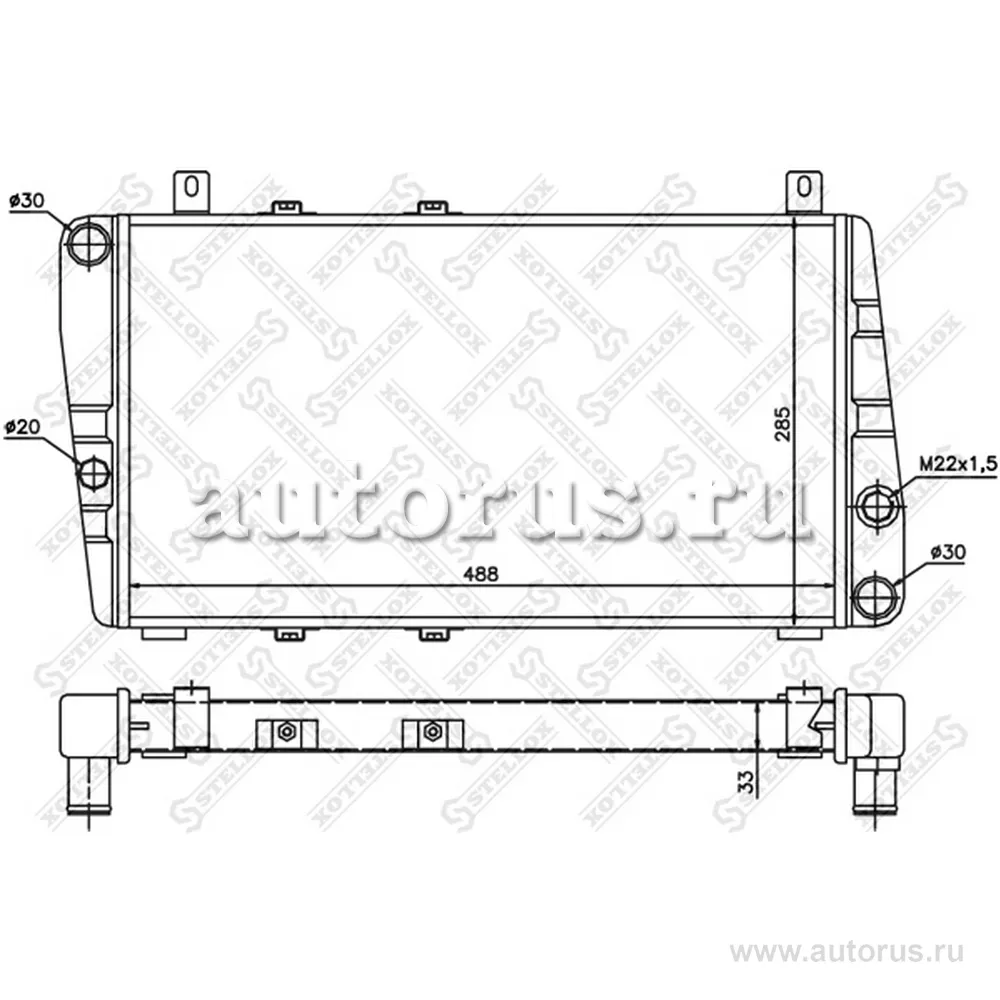 Радиатор системы охлаждения Skoda Favorit/Felicia 1.3 89-98 STELLOX 1025041_SX