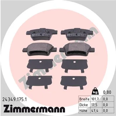 Колодки торм. ZIMMERMANN 243491751